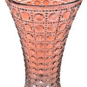 1950s Large transparent glass vase moulded with a faceted design