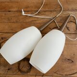 Pair vintage opaline suspensions