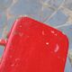 Red wooden bench, 50s