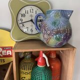 Ceramic pitcher salins france barbotine vintage retro