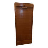 Drum filing cabinet with sliding curtain