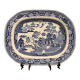 Angleterre XIXeme : grand plat en faience bleue blanche
