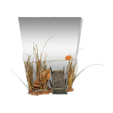 Miroir en cuivre sculpté par Daniel D'haeseleer, 1970