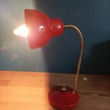 Bedside desk lamp metal red brass