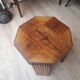 Octagonal side table in walnut veneer