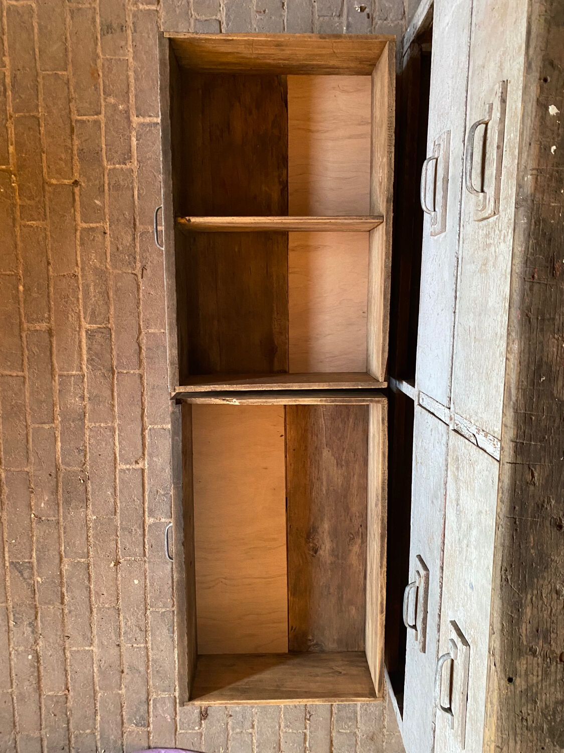 Patinated wooden workshop furniture