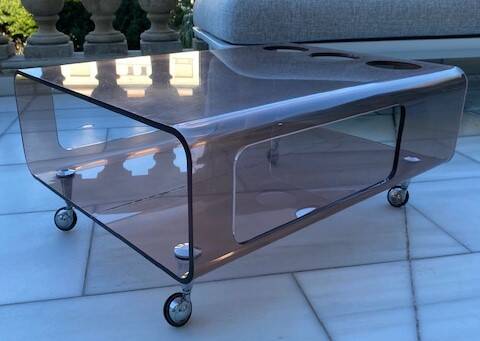 table plexi fumé a roulette