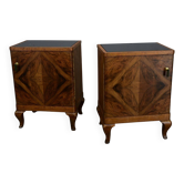 1932s pair of art deco bedside tables, Czechoslovakia