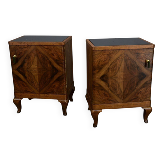 1932s pair of art deco bedside tables, Czechoslovakia