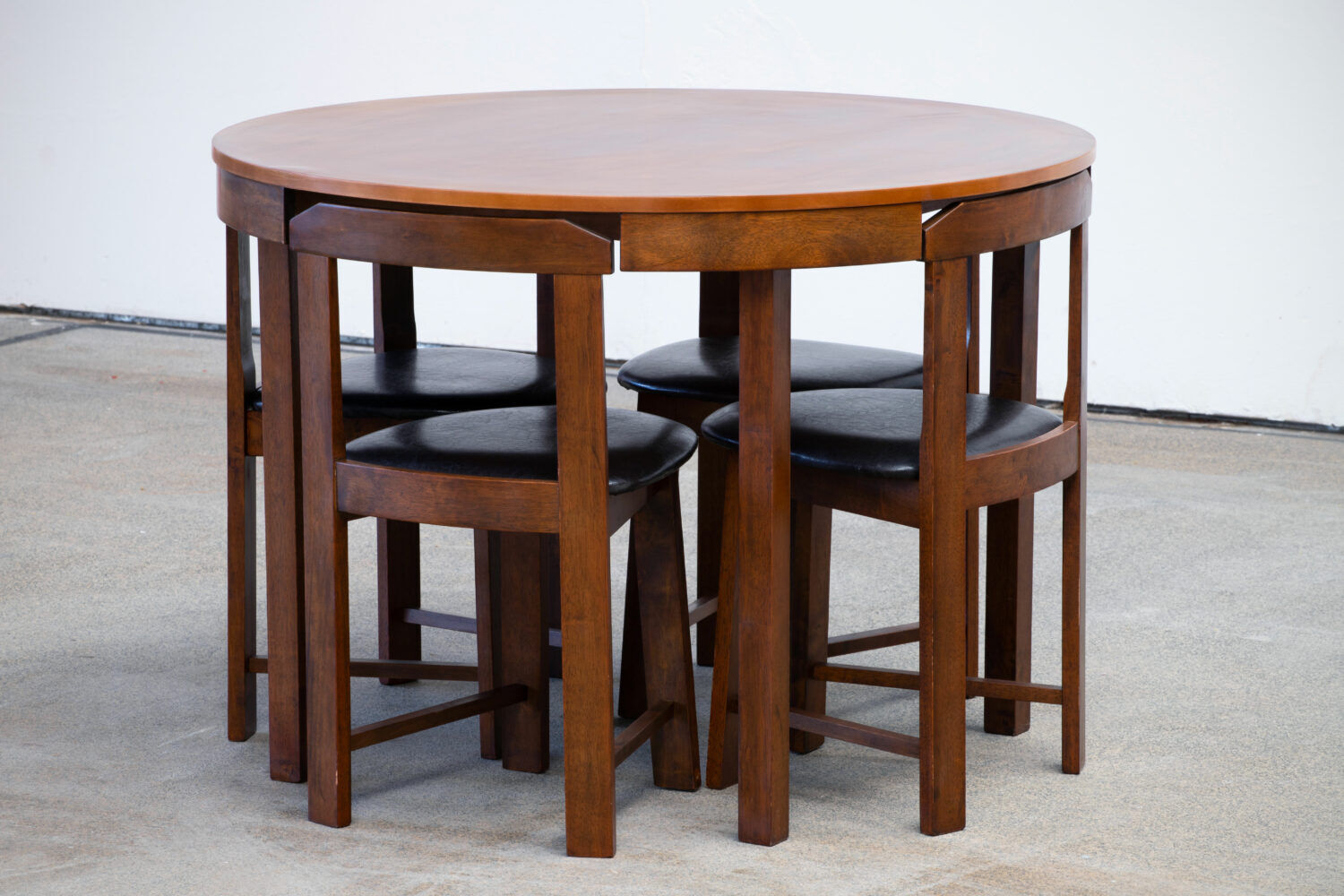 Table set and built-in chairs (x4) Vintage Scandinavian 1960
