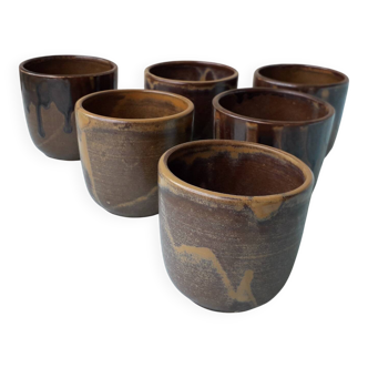 6 stoneware Breugnot cups