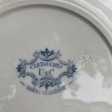 Assiette, plat en faïence, modèle "Cartouches", Sarreguemines, U&C