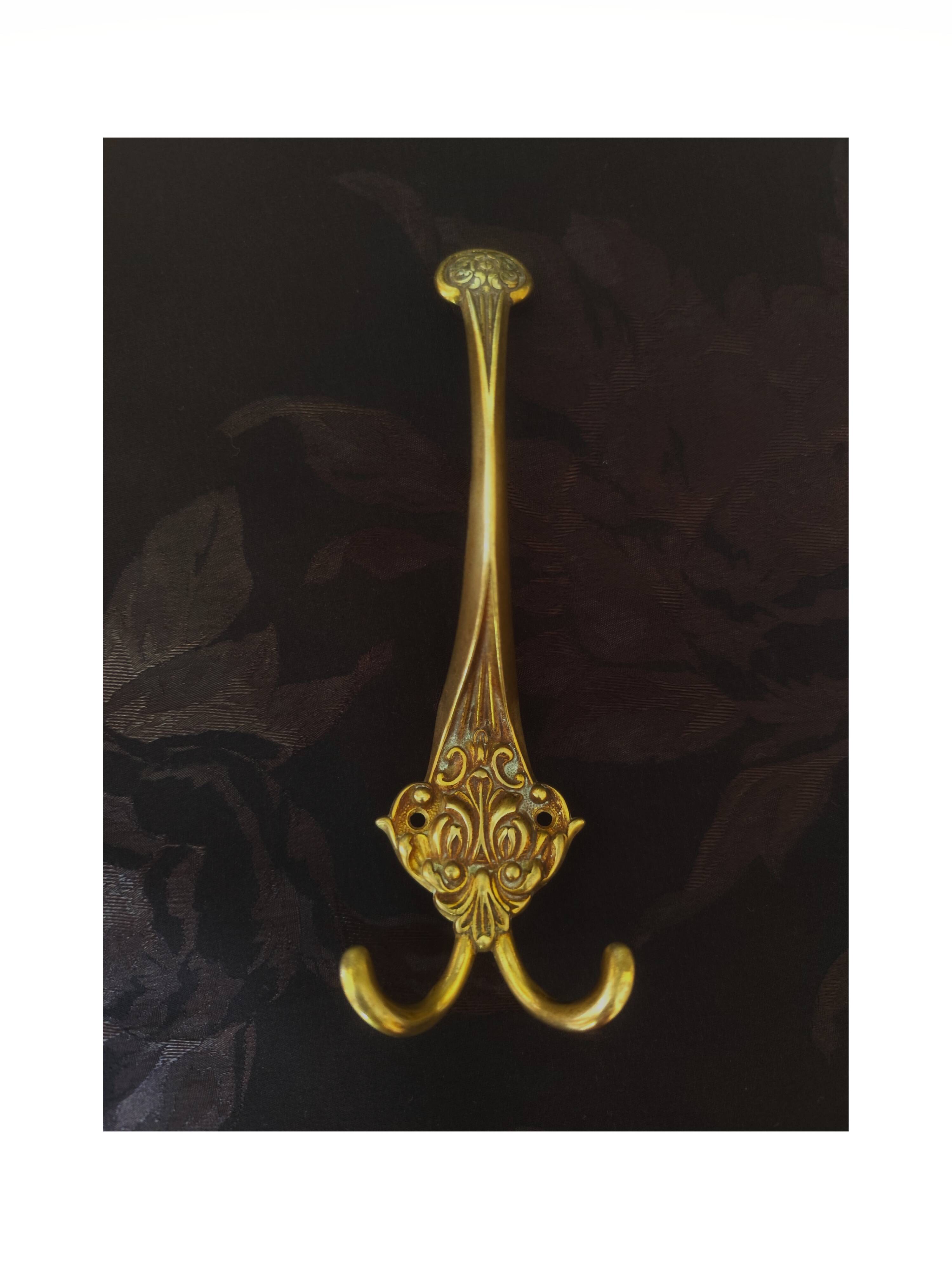 Double bronze hook - coat and hat hooks