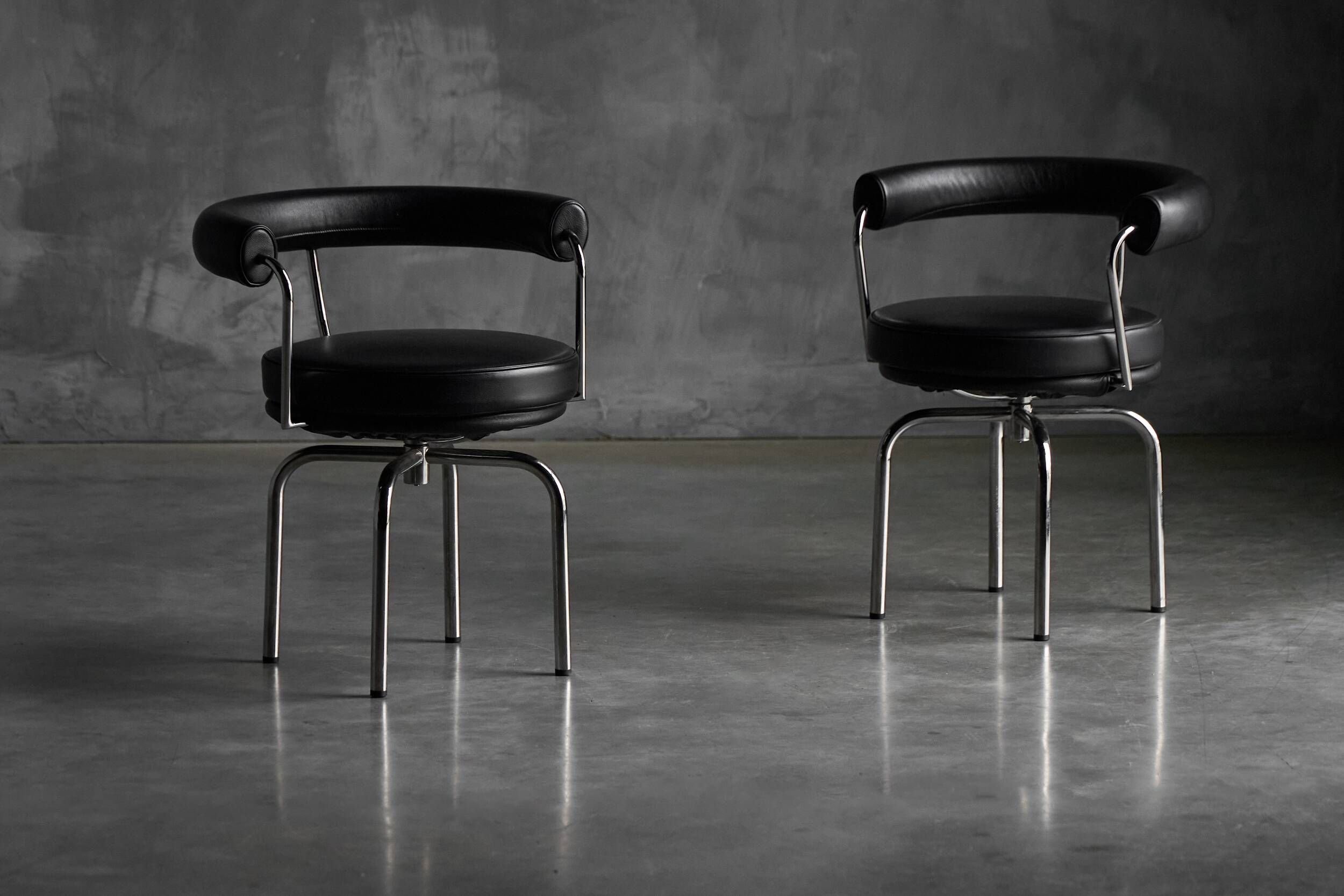 LC7 chairs by Charlotte Perriand, Le Corbusier and Pierre Jeanneret, 1980s