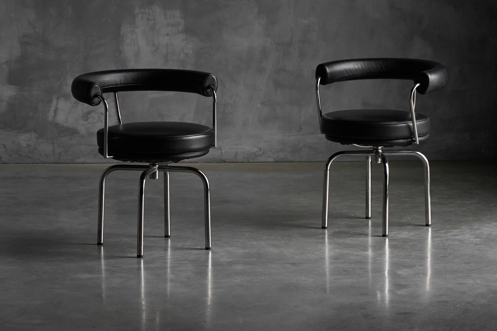 LC7 chairs by Charlotte Perriand, Le Corbusier and Pierre Jeanneret, 1980s