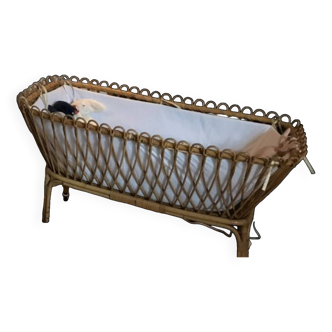 Vintage rattan cradle