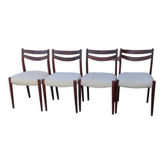 Series of 4 scandinavian chairs circa 1960