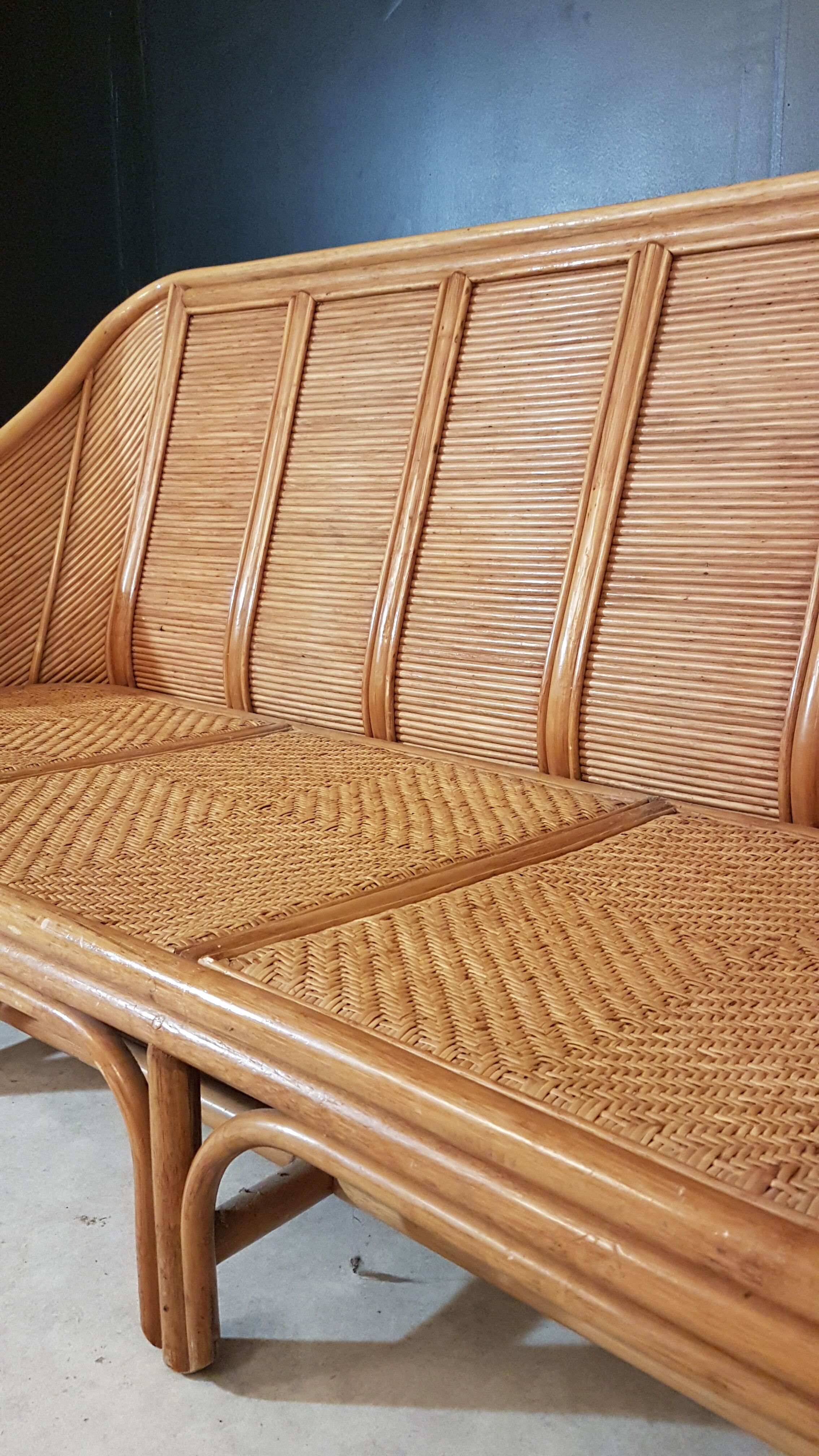 Bamboo and rattan vintage sofa