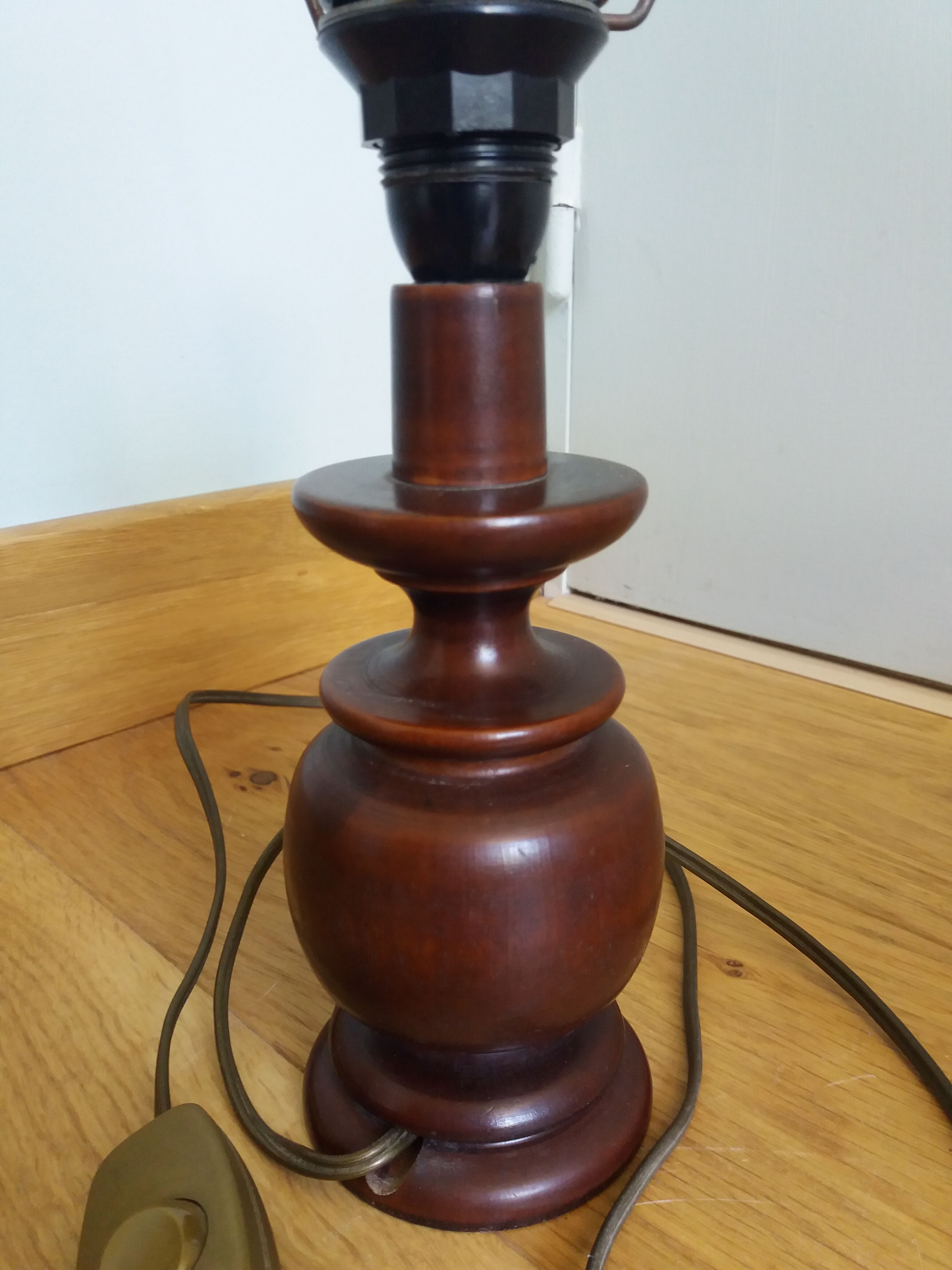 Bedside lamp turned wood