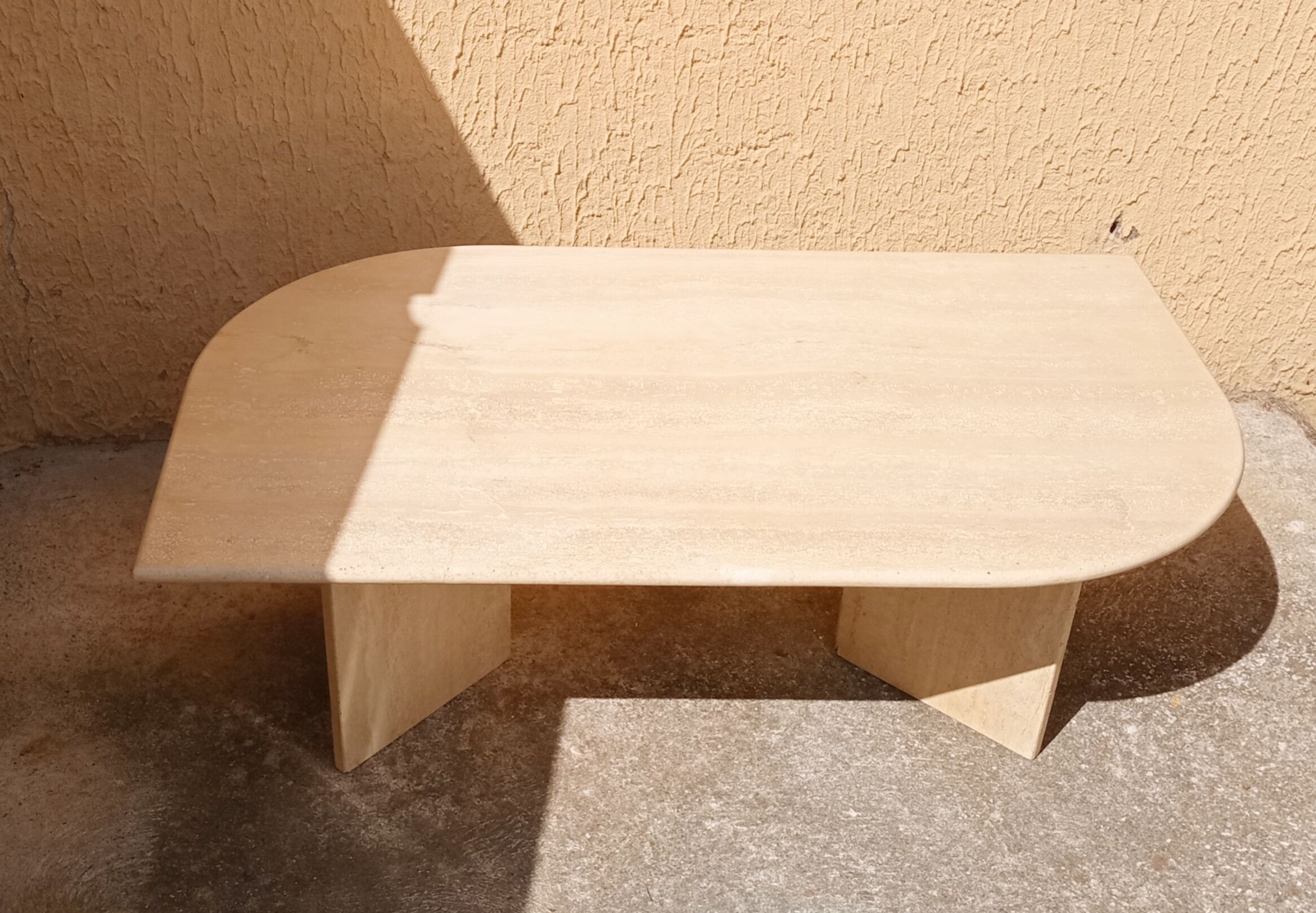 Travertine coffee table