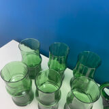 Service a eau carafe et verre vert vintage
