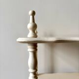 White turned wood side table, end table