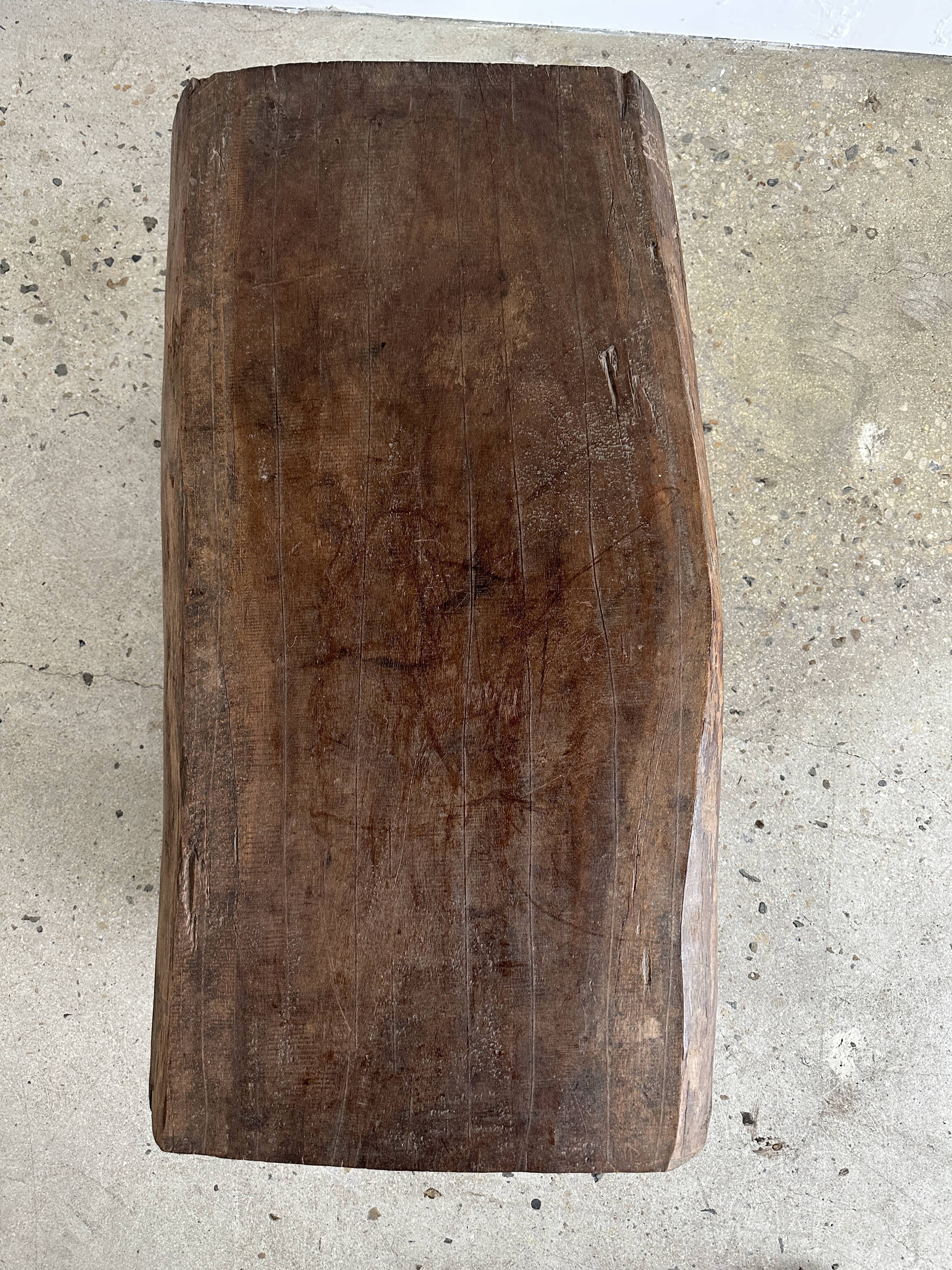 Asian solid wood quadripod brutalist coffee table H30 L81 l42