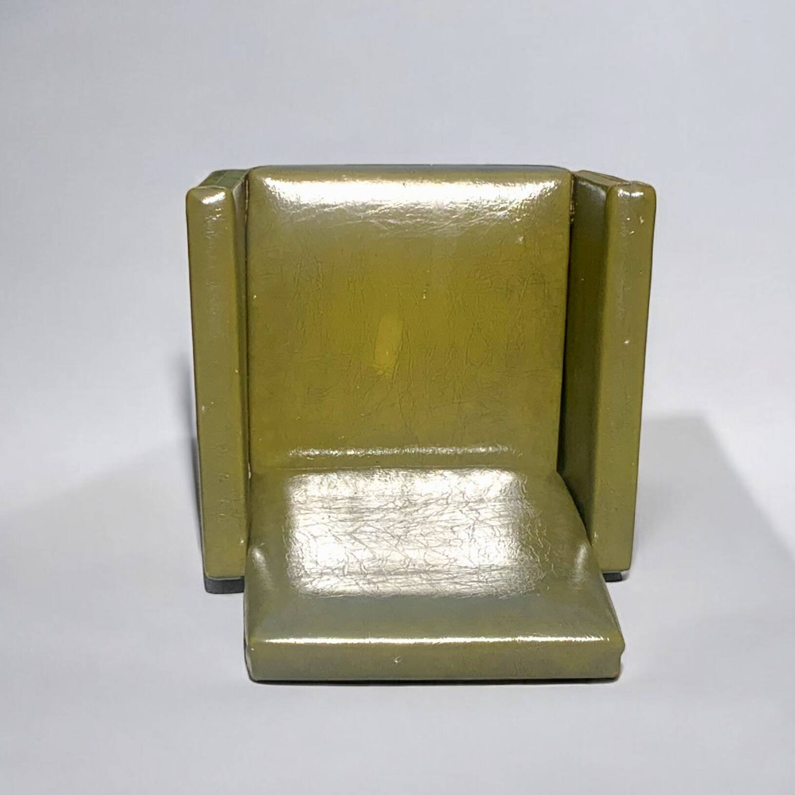 Vintage children's armchair in green skai