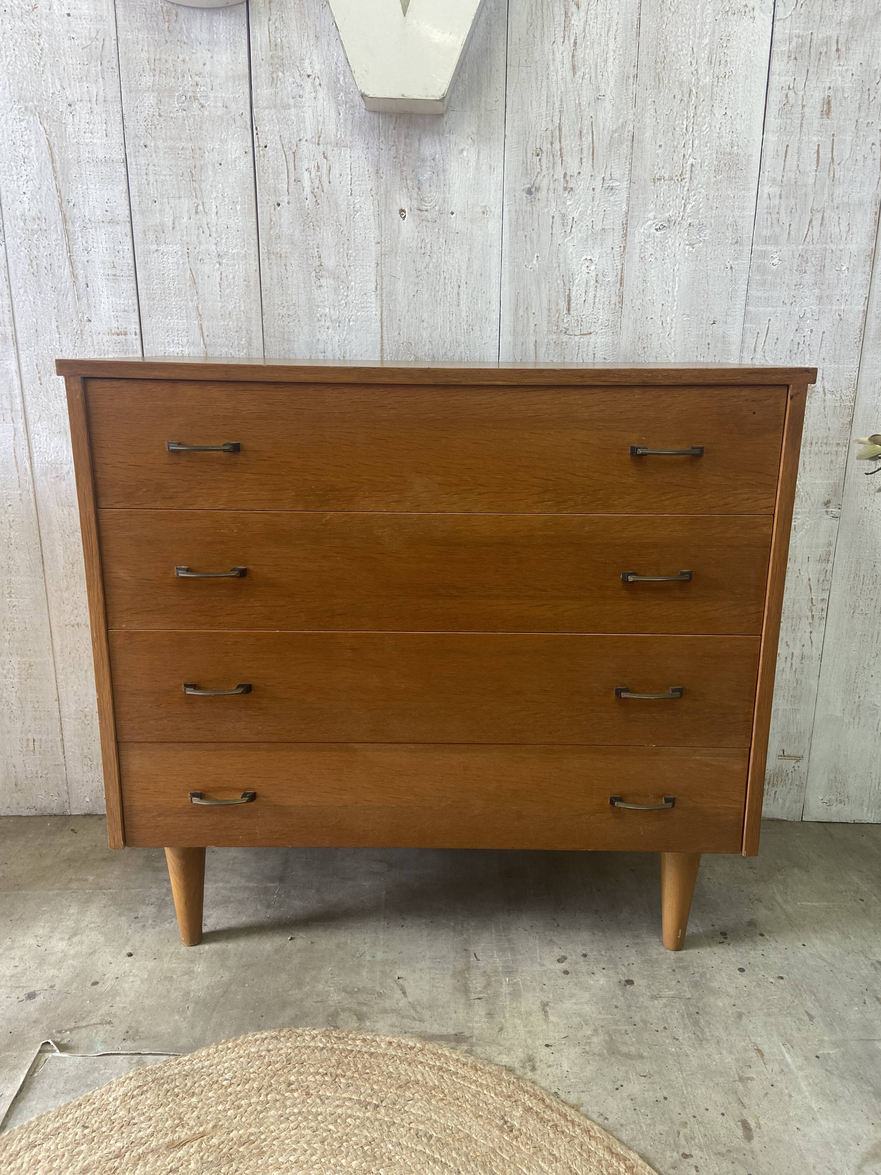 Vintage chest of drawers with conical legs