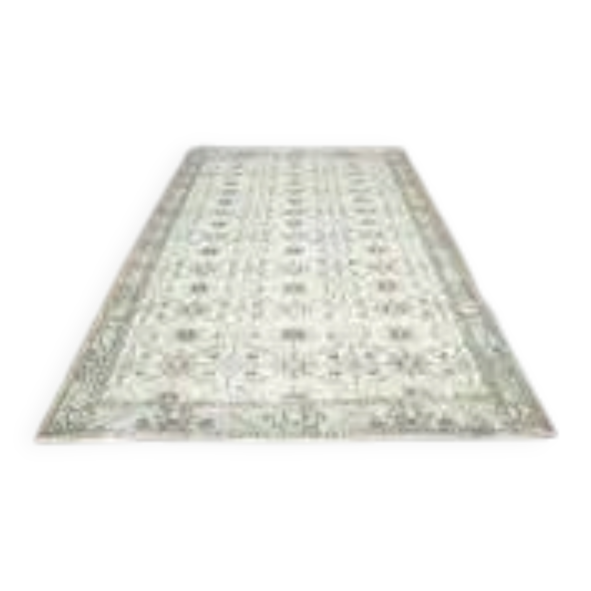 1970s Vintage Turkish Handmade Wool Beige Oversized Area Rug 208x295