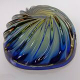 Blue Brown Sommerso Murano Glass Bowl or Ashtray by Flavio Poli, Italy, 1960s