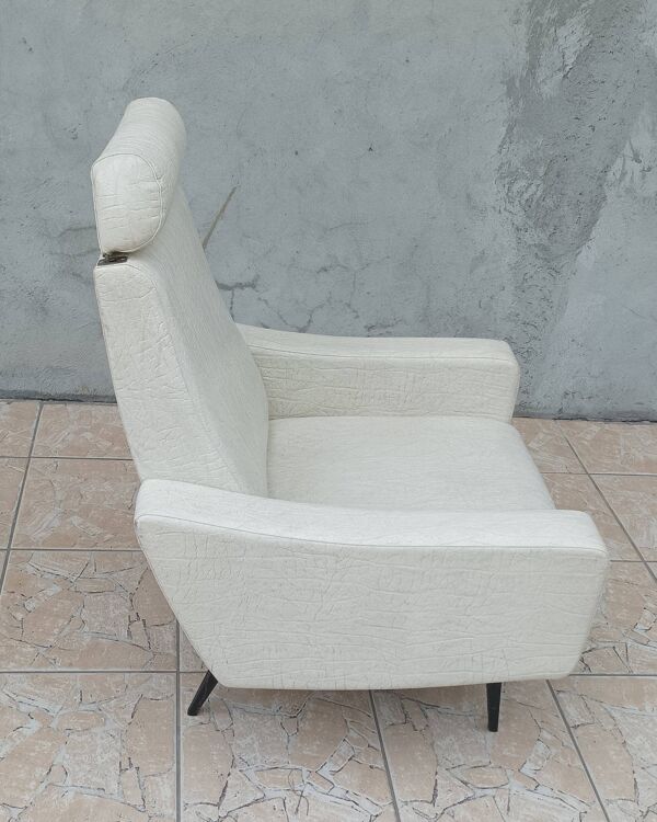 Fauteuil beka vintage en simili cuir