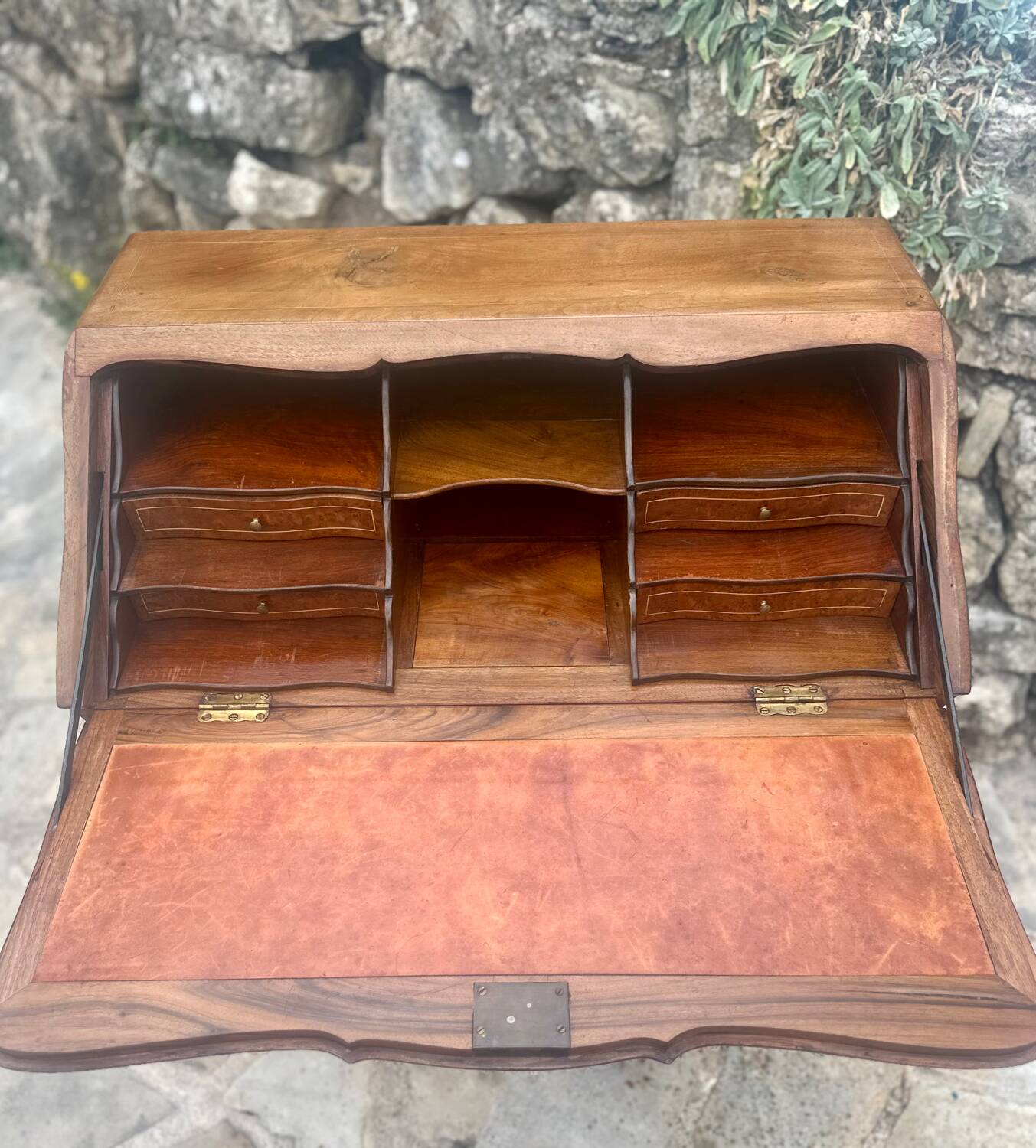 Louis XV style solid wood sloping desk.