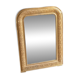 miroir ancien en bois et stuc doré