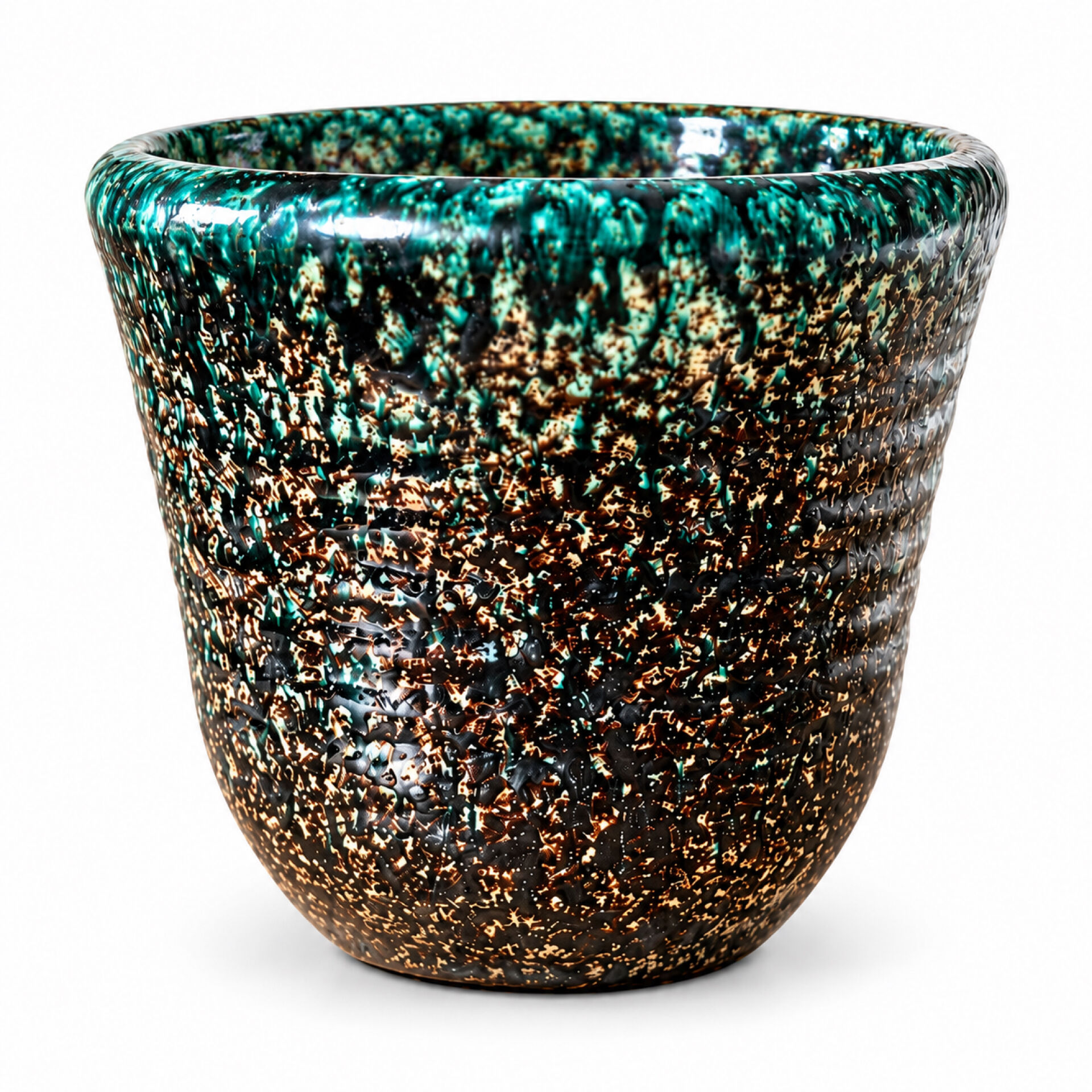 Accolay vase no. 19 – Vintage French ceramic with speckled glaze.