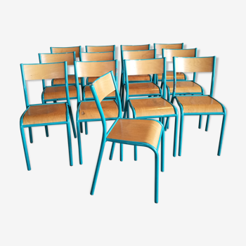 Lot de 13 chaises d'école adulte Mullca
