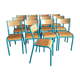 Lot de 13 chaises d'école adulte Mullca