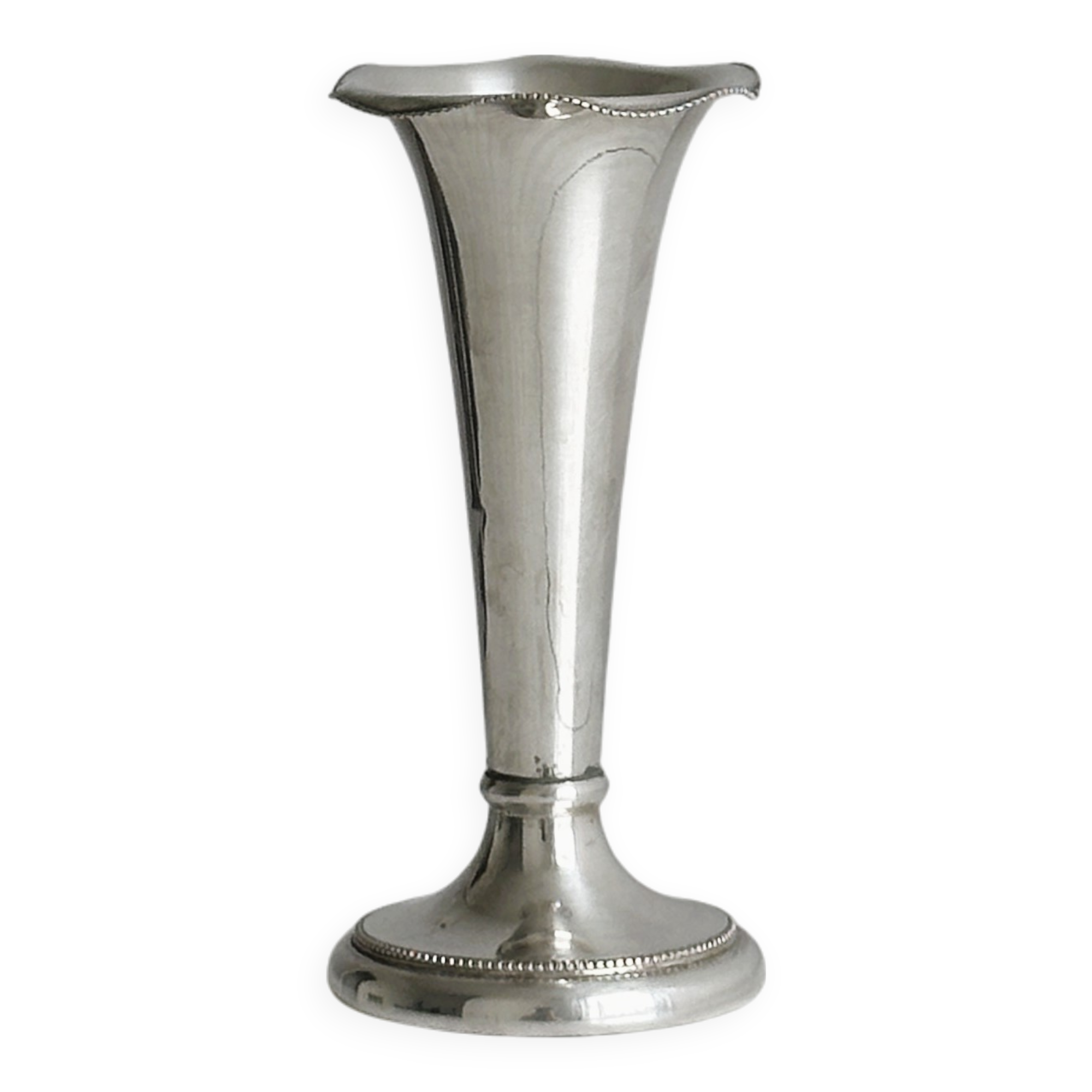 small antique silver-plated metal vase