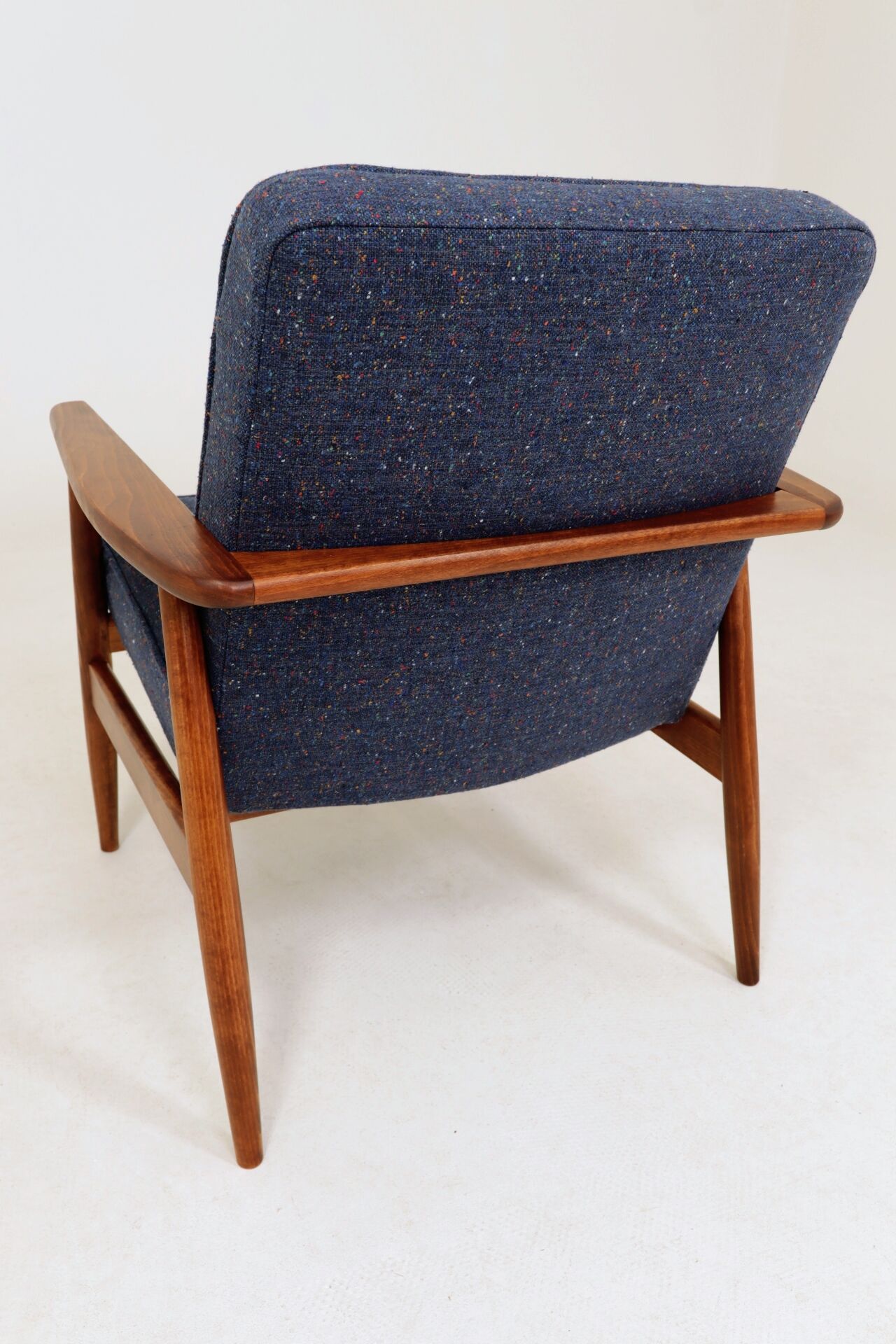 Two Mid Century Armchairs by M. Zieliński, Poland 1960, Navy Tweed
