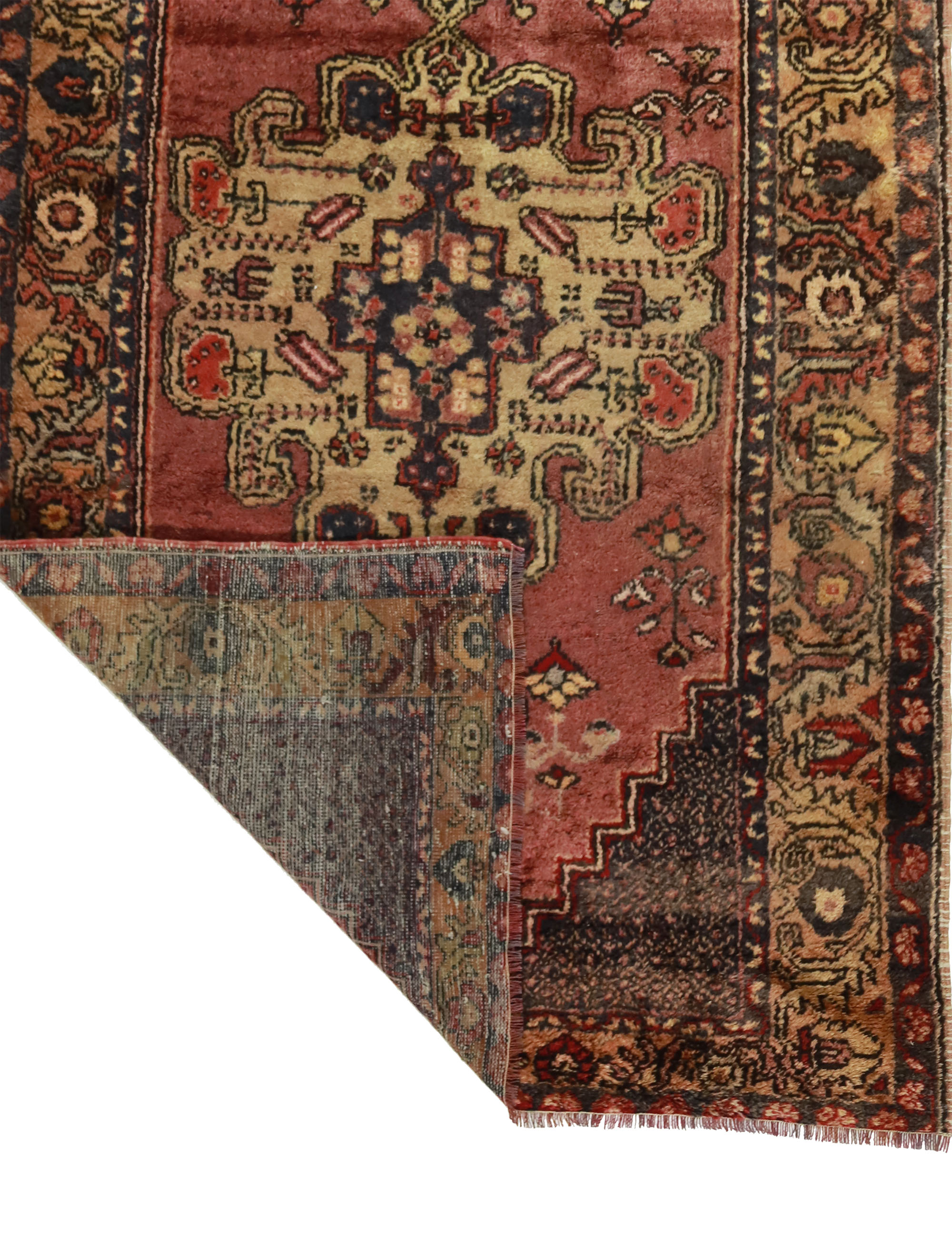 Anatolian handmade vintage rug 255 cm x 131 cm