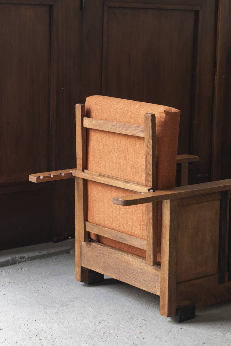 Reclining easy chair, Amsterdamse school, Dutch design, 1930s