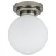 Large opaline glass globe ceiling lamp in Art Deco style.