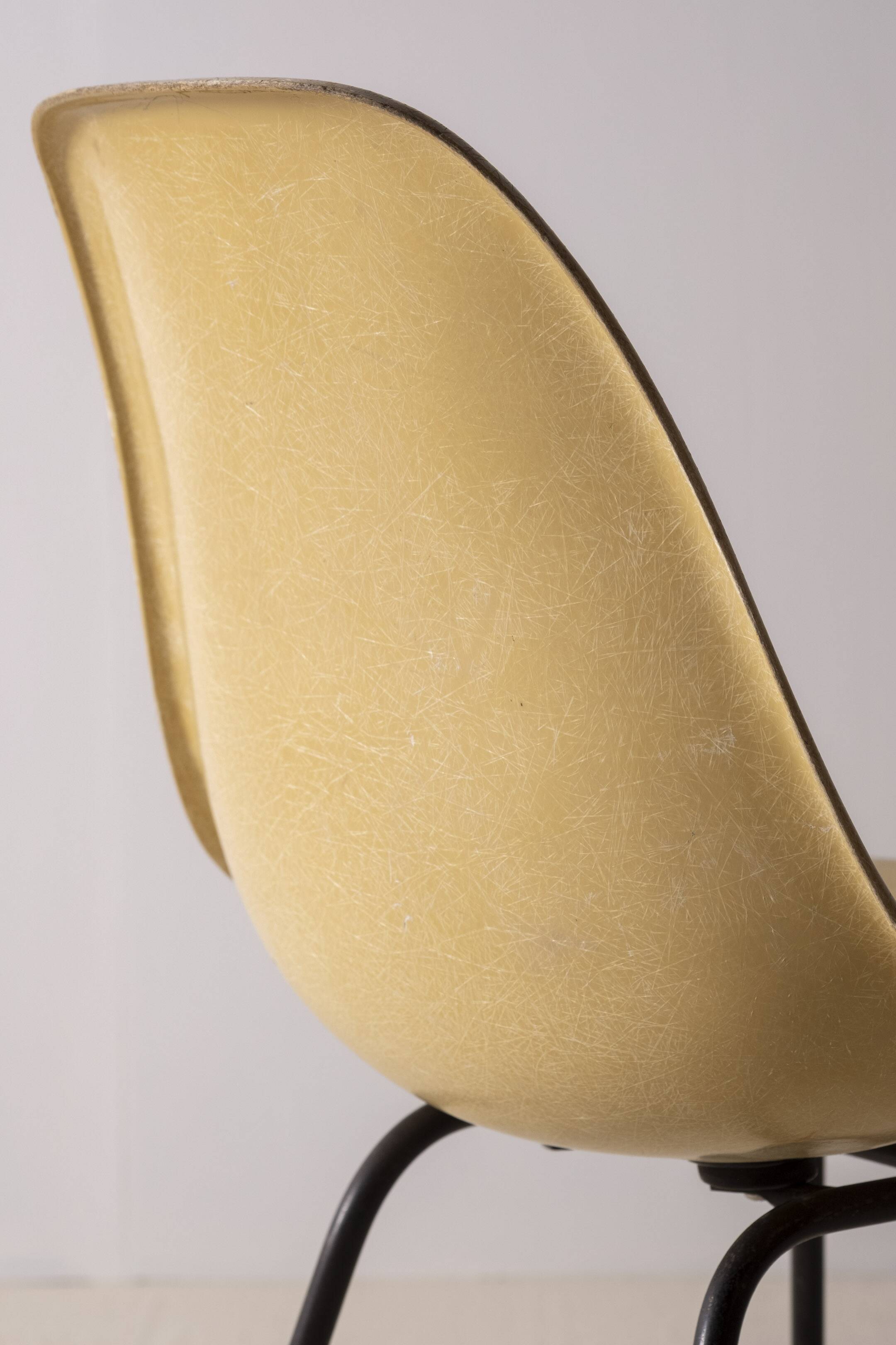 Eames Ocher Side Chair on H Base, Herman Miller 1960s