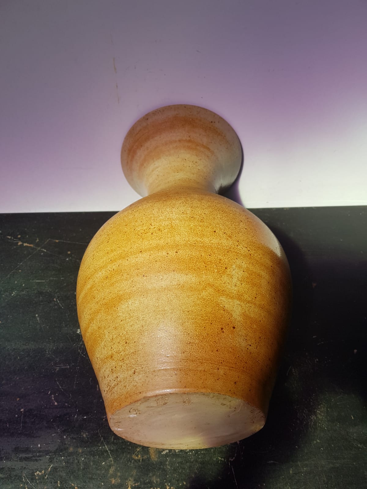 Vase Old Sandstone Brown Beige Décor Chisled Col Corolla Deco Vintage