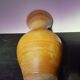 Vase ancien grès marron beige décor ciselé col corolle déco vintage