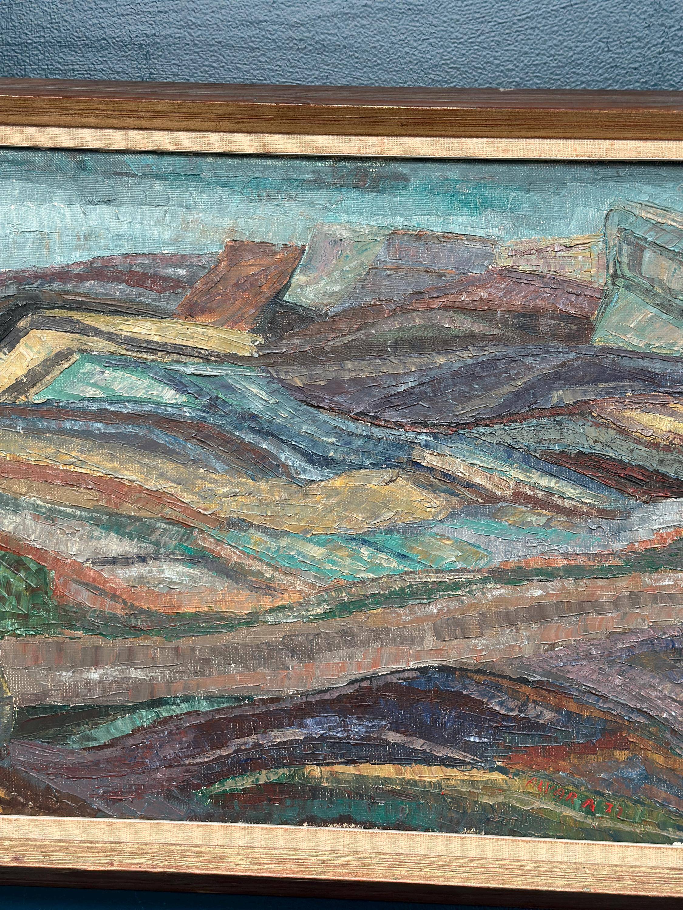 Original  Swedish Oil on Canvas – “Valleys” by Alvar Andersson – Dated 1971