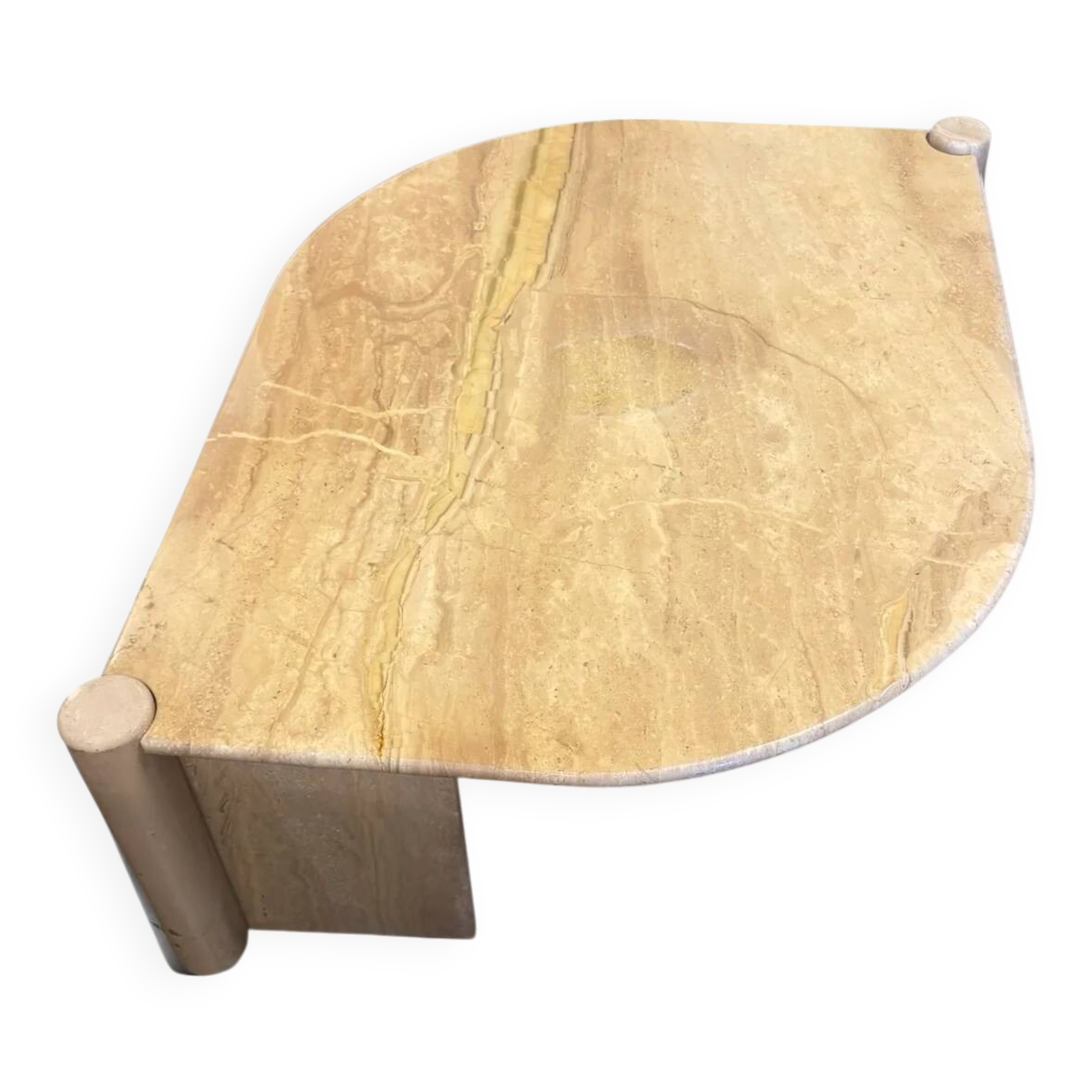 Vintage Italian coffee table in travertine.