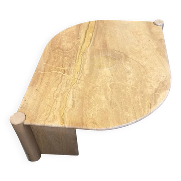 Table basse vintage italienne en travertin