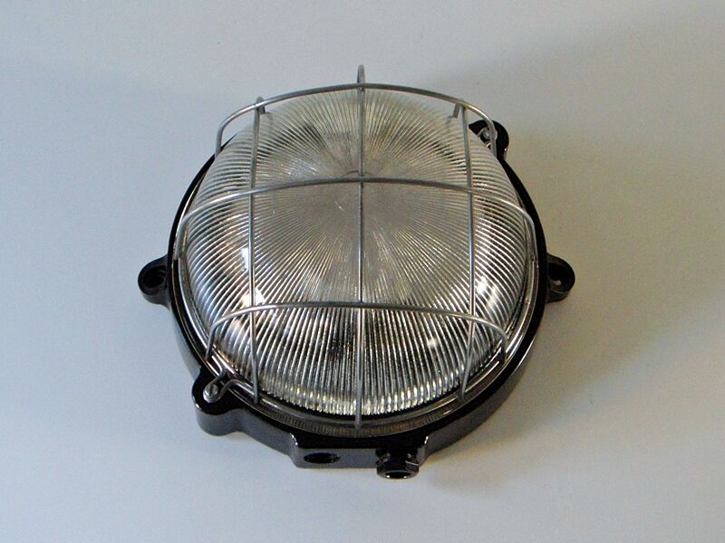 Ceiling lamp in Bakelite and glass.