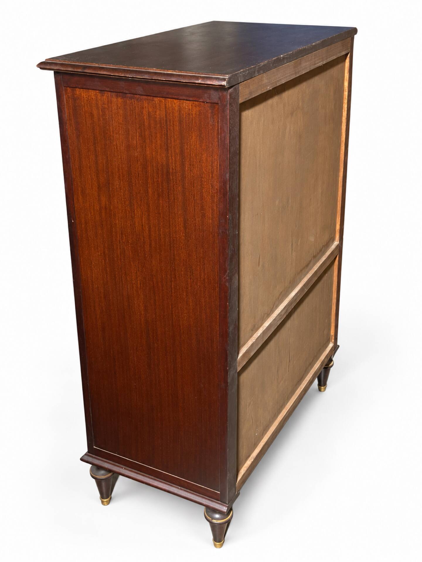 Secretary with a drop-leaf in mahogany in the Louis XVI style.